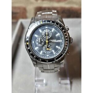 Casio MTP-4500 Men's Stainless Steel Chronograph Watch. New Battery. 6.75"